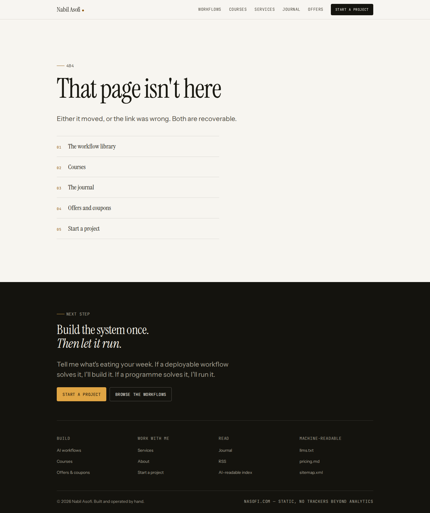 A workflow detail page — one of 31 routes asserted on every deploy